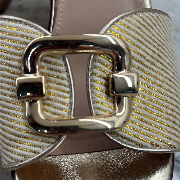 Aldo Gold Wedge Sandals with Ankle Strap - Picture 8 of 12